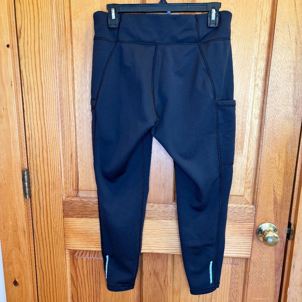 L.L. Bean Women's Black PrimaLoft Therma Stretch Fleece Pocket Tights/Leggings - Picture 5 of 15